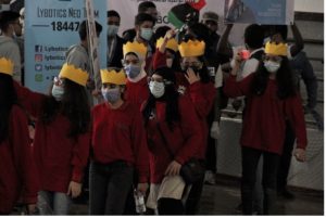 an all-girls group from Lybotics attend a robotics event