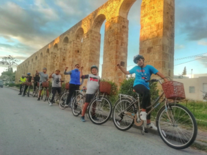 students pose with their Beskla bikes